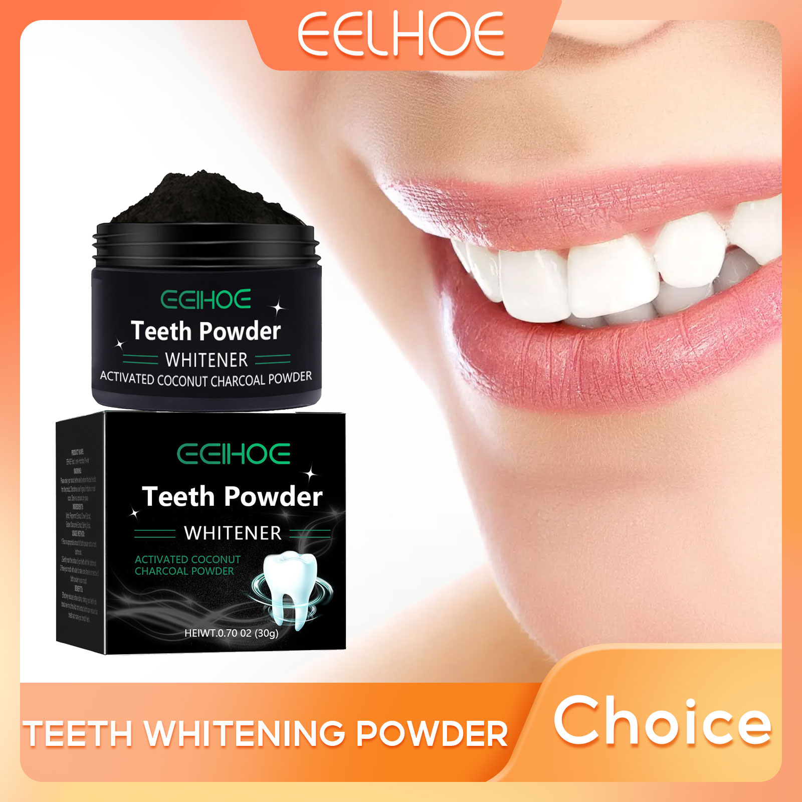 Teeth Whitening Charcoal - EELHOE-polvo de carbón para productos de