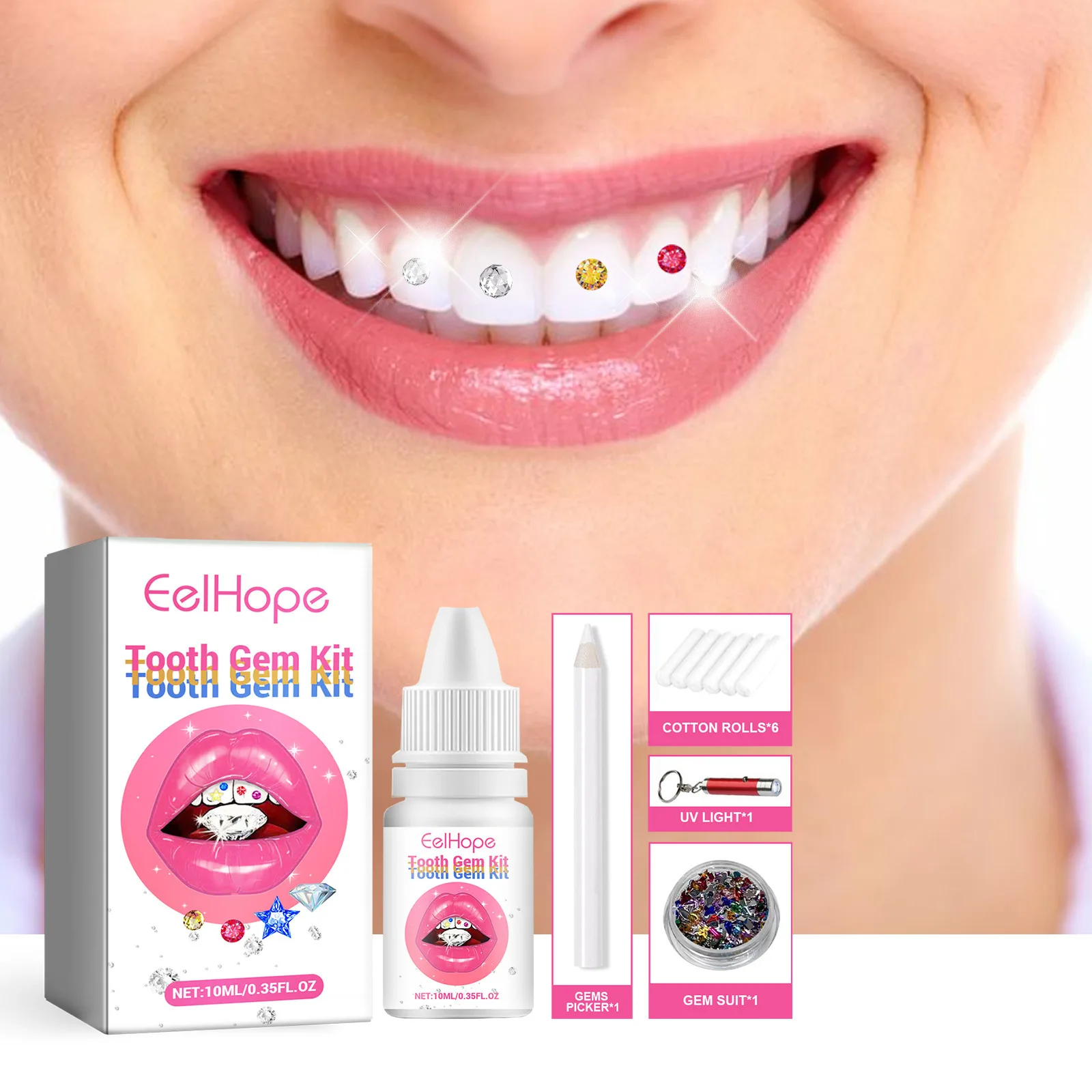 Teeth Whitening Light Kit - Kit de Joyería Dental DIY, Decoración